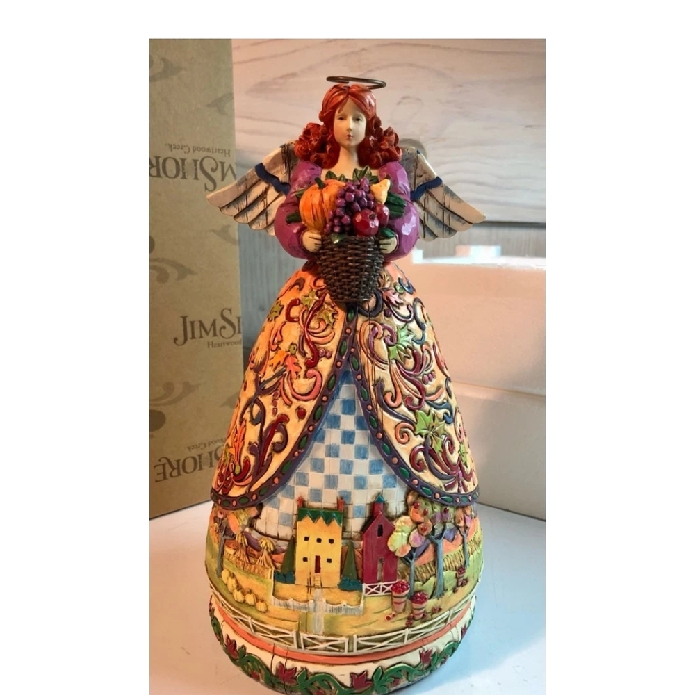 Vintage Heartwood Creek Jim Shore Angel‎ Figurine with Basket
